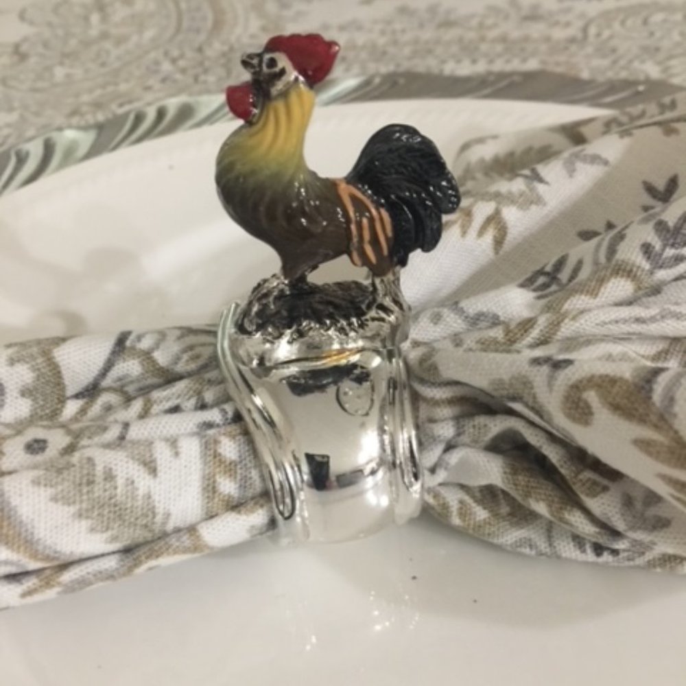 Hans Turnwald Napkin Rings of Roosters